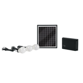 Sistema de iluminación solar 6 w con 3 lámparas led, volteck  SIS-306L - Hergui Musical