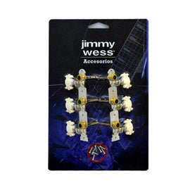 MAQUINARIA JIMMY WESS PARA GUITARRA CLASICA 3+3 NIQUELADA (PERNO METAL Y BOTON PLAS.)  SKG349-CK - Hergui Musical
