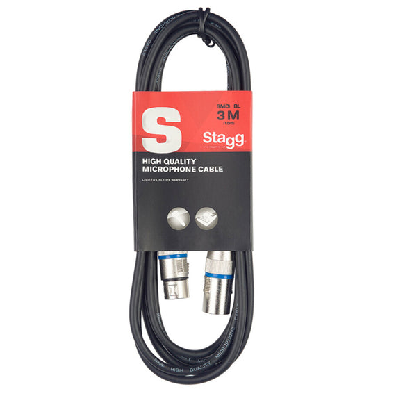 CABLE DE CANON A CANON MACHO/HEMBRA 6m, ANILLO AZUL  STAGG   SMC6-BL - Hergui Musical