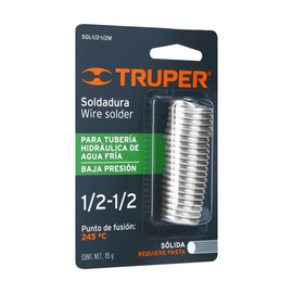 Soldadura 1/2-1/2 para tubería baja presión, 85 g, soldaklin  TRUPER   SOL-1/2-1/2M - Hergui Musical