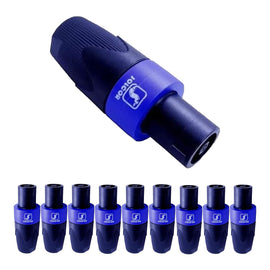 PAQ. 10 PZAS. DE PLUG SPEAKON MACHO PARA SOLDAR  SOLCOR   SPE4SOL(10) - Hergui Musical