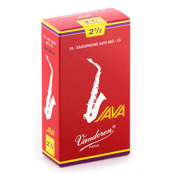 Paq. 10 Pzas. DE CAÑA No. 2 1/2 PARA SAX ALTO VANDOREN JAVA FILED   SR2625R(10) - Hergui Musical