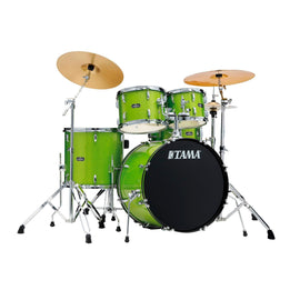 BATERIA TAMA ''STAGESTAR'' DE 5 PZAS. VERDE BRILLANTE CON ATRILES, ASIENTO Y PLATILLOS  ST52H6C-LGS