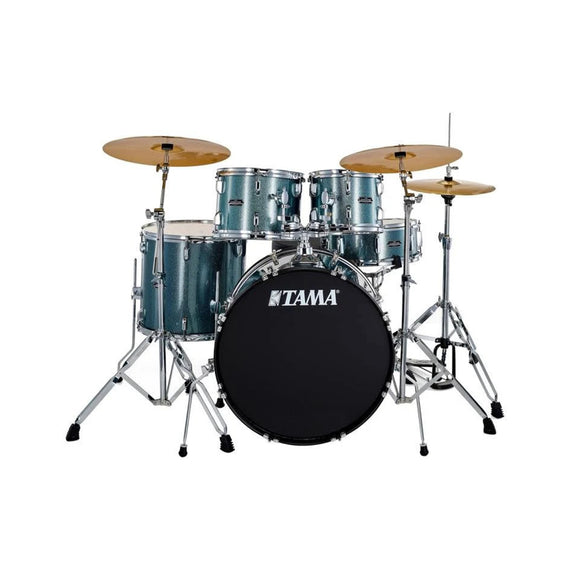 BATERIA TAMA ''STAGESTAR'' DE 5 PZAS. AZUL AGUA BRILLANTE CON ATRILES, ASIENTO Y PLATILLOS  ST52H6C-SEM - Hergui Musical
