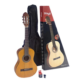 Paq. de guitarra Clásica 3/4 Natural Con Tapa De Linde  STAGG  C430-M-N-HYB-PK - Hergui Musical