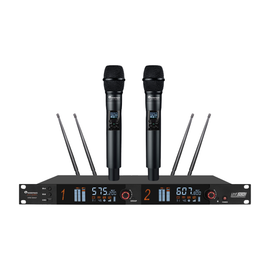 Sistema de micrófono doble de mano inalámbrico, Frecuencias variables, Alcance de 100m True Diversity UHF  SOUNDTRACK  STW-100HUT