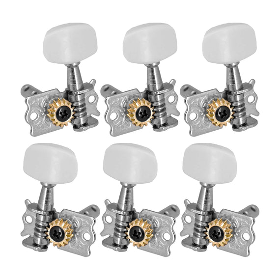 Maquinaria para guitarra rockera Niquelada individual con perno metálico  TEMPO   107-R - Hergui Musical