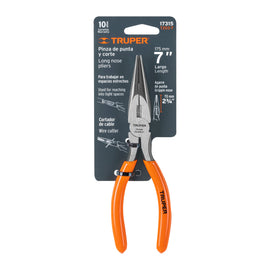Pinza de punta y corte 7" mango de pvc,  TRUPER   T203-7