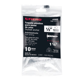 Bolsa c/20 taquetes plásticos 1/2", p/panel de yeso,  FIERO   TAQ-1/2TPA - Hergui Musical