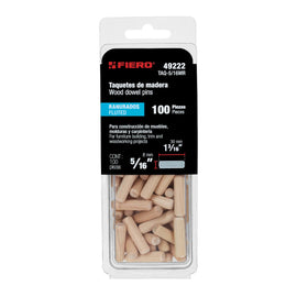 Blíster con 100 taquetes de madera ranurado 5/16",  FIERO   TAQ-5/16MR - Hergui Musical