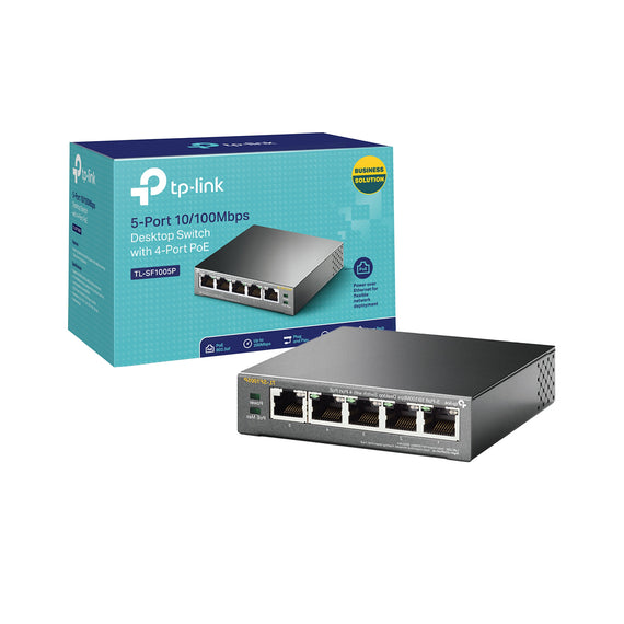 Switch de sobremesa con 5 puertos a 10/100 Mbps PoE TP-LINK TL-SF1005P ...