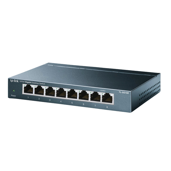 Switch TP-LINK TL-SG108, Negro, 8, 10/100/1000 Base-T(X)  TL-SG108 - Hergui Musical