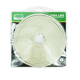 Tira Neon tipo manguera para exterior, 5m x 1cm, color Blanco Cálido, alimentación 110v  TIANLAI  TN283512C - Hergui Musical