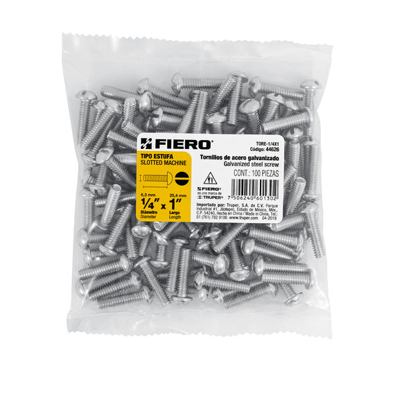 Bolsa con 100 tornillos 1/4