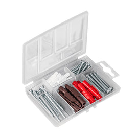 Estuche 26 taquetes 3/16", 1/4", 5/16", c/pijas #6, #8, #10 fiero   TQ-26J - Hergui Musical