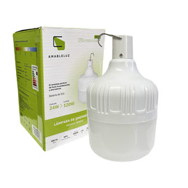 Foco de leds 24w de emergencia recargable con pilas de Litio 4-16 Hrs, Luz fria 6500K  AMABLELUZ   UG01W24 - Hergui Musical