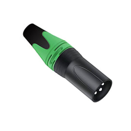 PLUG XLR MACHO 3 PINES, COLOR VERDE  RADOX   705-800 - Hergui Musical