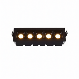 LUMINARIA LINEAL EMPOTRABLE EN TECHO COLOR NEGRO CON ÓPTICA 10W INTERIOR IP20 BLANCO CÁLIDO  ARTLITE  ADE-707 - Hergui Musical