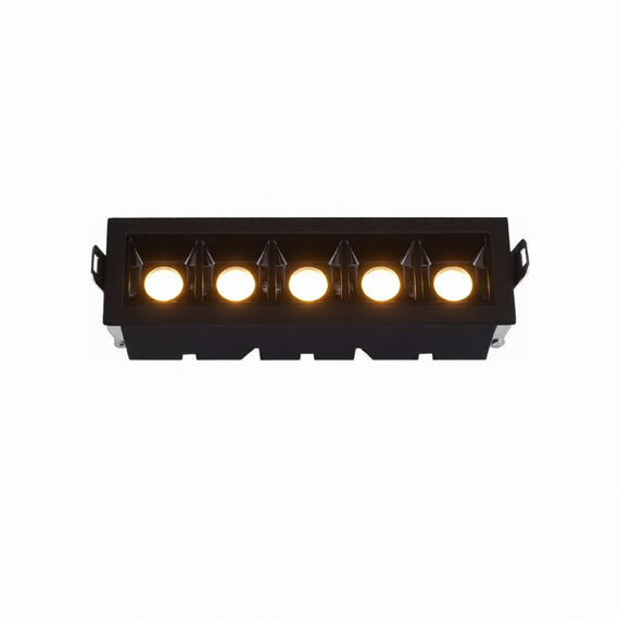 LUMINARIA LINEAL EMPOTRABLE EN TECHO COLOR NEGRO CON ÓPTICA 10W INTERIOR IP20 BLANCO CÁLIDO  ARTLITE  ADE-707 - Hergui Musical