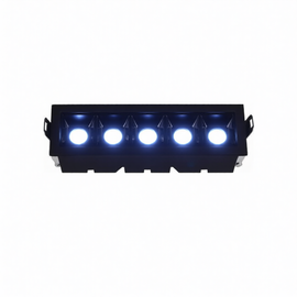 LUMINARIA LINEAL EMPOTRABLE EN TECHO COLOR NEGRO CON ÓPTICA 10W INTERIOR IP20 BLANCO FRÍO  ARTLITE  ADE-706 - Hergui Musical