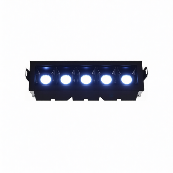 LUMINARIA LINEAL EMPOTRABLE EN TECHO COLOR NEGRO CON ÓPTICA 10W INTERIOR IP20 BLANCO FRÍO  ARTLITE  ADE-706 - Hergui Musical