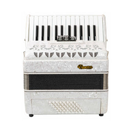 Acordeon Vincenzo Acordeón Vincenzo 34 teclas, Blanco Perla, 48 bajos, 5 registros, con estuche rígido  V-AC-34K48B-5R-PW