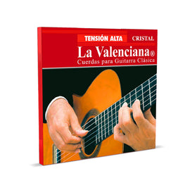 ENCORDADURA LA VALENCIANA PARA GUITARRA CLASICA TENSION ALTA NYLON TRANSPARENTE+ENTORCHADO COBRE   VAGS-440ATC - Hergui Musical