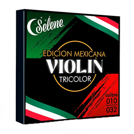Encordadura para violín LISA ACERO ESTAÑADO, ENTORCHADO PLATA CON OJILLO SEDA TRICOLOR ( VIOLIN)  SELENE  1050V-TRI - Hergui Musical
