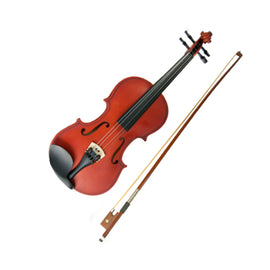 VIOLÍN DE 4/4 DE MADERA CON ACABADO "ATIGRADO" , INCLUYE: ESTUCHE, ARCO y PUENTE   ROMMS   VN-301 - Hergui Musical