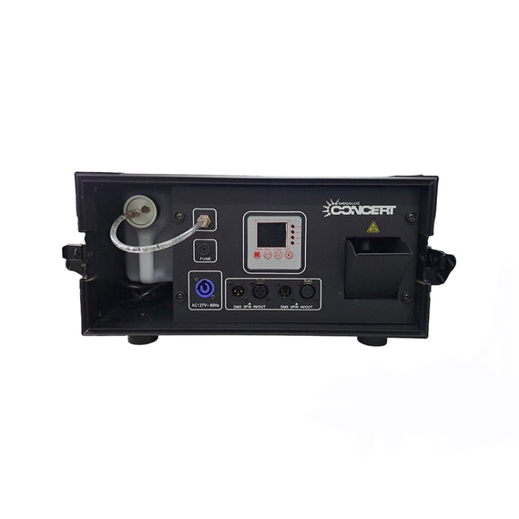 Cámara de humo 1000w, display, DMX a 2 Canales  MEGALUZ CONCERT  VOLCANO-1000 - Hergui Musical