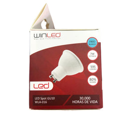 LAMPARA LED SPOT GU10 7W 100-140VCA INTERIOR IP20 BLANCO FRIO 6500K  WINLED  WLA-016 - Hergui Musical