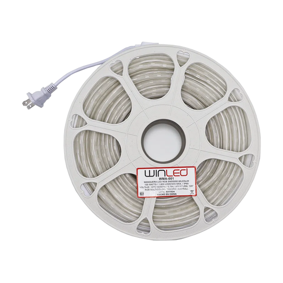 MANGUERA LED SMD 100W 25M 127VCA EXTERIOR IP65 RGB MULTICOLOR WINLED WMA-001