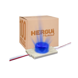 PAQ. 100 PZAS. DE MODULO SUPER LED CON OPTICA 1.4W AZUL EXTERIOR  WINLED   WMO-015(100) - Hergui Musical