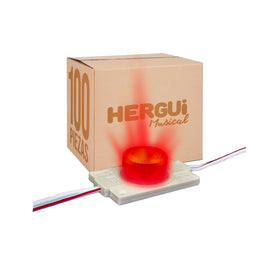 PAQ. 100 PZAS. DE MODULO SUPER LED CON OPTICA 1.4W ROJO EXTERIOR  WINLED   WMO-016(100) - Hergui Musical