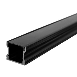 Perfil de aluminio Negro para tira de led 2 metros con cubierta PC ahumada  WINLED  WPE-201 - Hergui Musical