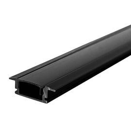 PERFIL DE ALUMINIO NEGRO BORDE VISIBLE ANONIZADO SLIM EMPOTRABLE CON CUBIERTA PC AHUMADA PARA TIRA LED COB  WINLED  WPE-202 - Hergui Musical