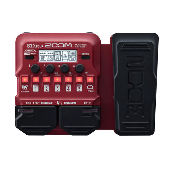 Pedal Multiefectos para bajo  ZOOM   ZB1XFOUR - Hergui Musical