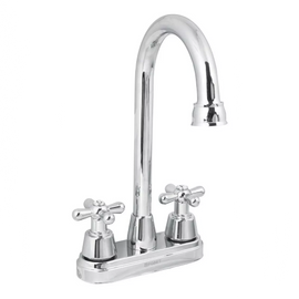 Mezcladora cromo 4" para lavabo, cuello bar, cruceta, aqua  FOSET  AQM-61 - Hergui Musical