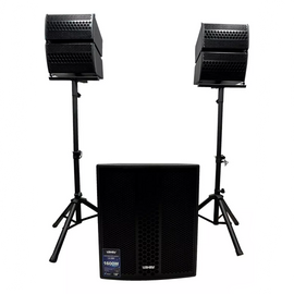 SISTEMA DE AUDIO, SUBWOOFER DE 18", 2 SATELITES Y 2 TRIPIES  VAMAV  LA-800 - Hergui Musical
