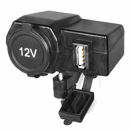 CARGADOR PARA MOTO USB Y TIPO ENECENDEDOR COLOR NEGRO  RADOX  705-730 - Hergui Musical
