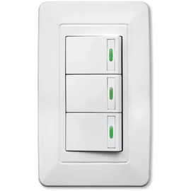 PLACA APAGADOR DE 3 INTERRUPTOR 3 VIAS 90-277VCA ABS BLANCO  WINLED   WPL-303 - Hergui Musical
