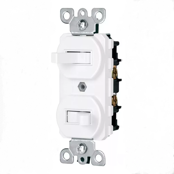 INTERRUPTOR DUPLEX DE PALANCA STANDARD BLANCO   VOLTECK    APDO-SB - Hergui Musical