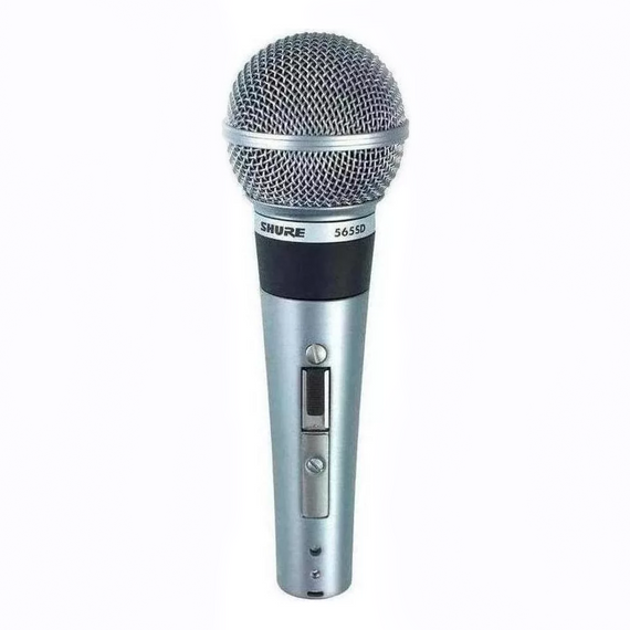 Micrófono clásico de colección, Vocal, Dinámico, Cardioide, Esfera, Cromado, Switch, doble impedancia  SHURE  565SD-LC - Hergui Musical