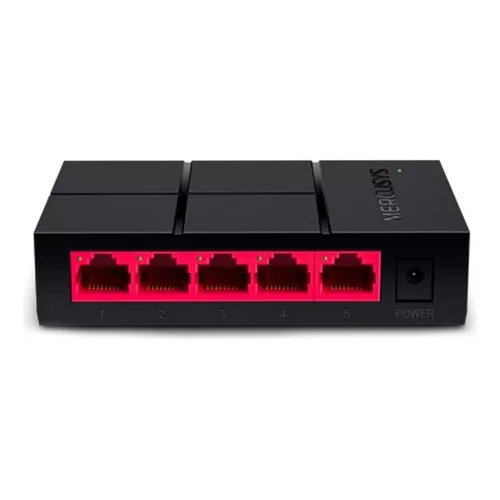 Mini Switch MERCUSYS MS105G, Negro, 5 puertos, RJ-45  SWTMER030 - Hergui Musical