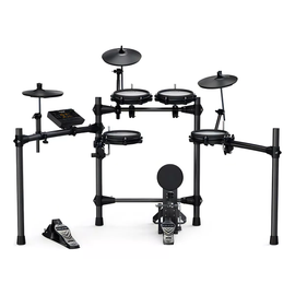Batería electrónica de 8 piezas, incluye una tarola de 8", 3 toms de 8", Hi-Hat de 10", crash de 10", ride de 10", bombo, control de HiHats, pedal de bombo  NUX   DM-210 - Hergui Musical