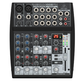 MEZCLADORA ANALÓGICA BEHRINGER  PREMIUM DE 10 ENTRADAS CON INTERFAZ DE TRANSMISIÓN USB Y EFECTOS KLARK TEKNIK  1002SFX-US1 - Hergui Musical