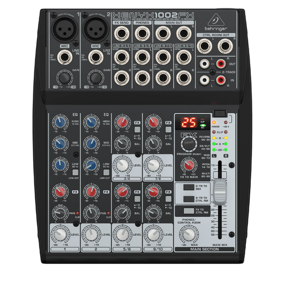 MEZCLADORA ANALÓGICA BEHRINGER  PREMIUM DE 10 ENTRADAS CON INTERFAZ DE TRANSMISIÓN USB Y EFECTOS KLARK TEKNIK  1002SFX-US1 - Hergui Musical