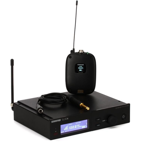 Sistema de micrófono inalámbrico para guitarra o bajo eléctricos, con cable con 