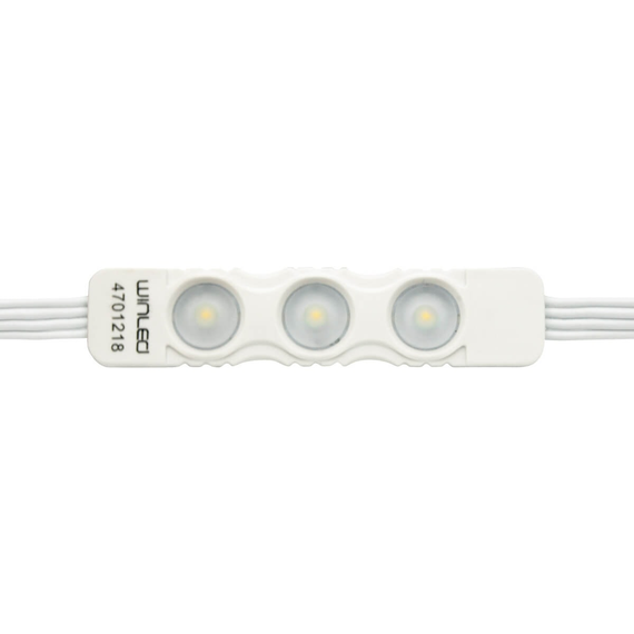 PAQ. DE 20 MODULO DE 3 LEDS SMD2835 1.6W 110-140VCA EXTERIOR IP67 BLANCO CALIDO  WINLED  WMO-021 - Hergui Musical