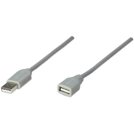 Cable USB - Extension MANHATTAN, 3 m, USB A, USB A, Macho/hembra, Gris  CABITL900 Modelo 317238 - Hergui Musical